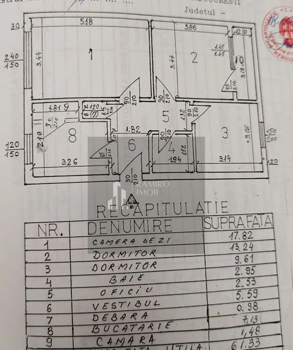 Apartament cu 3 camere Auchan Titan/ 1 Dec 1918 de renovat