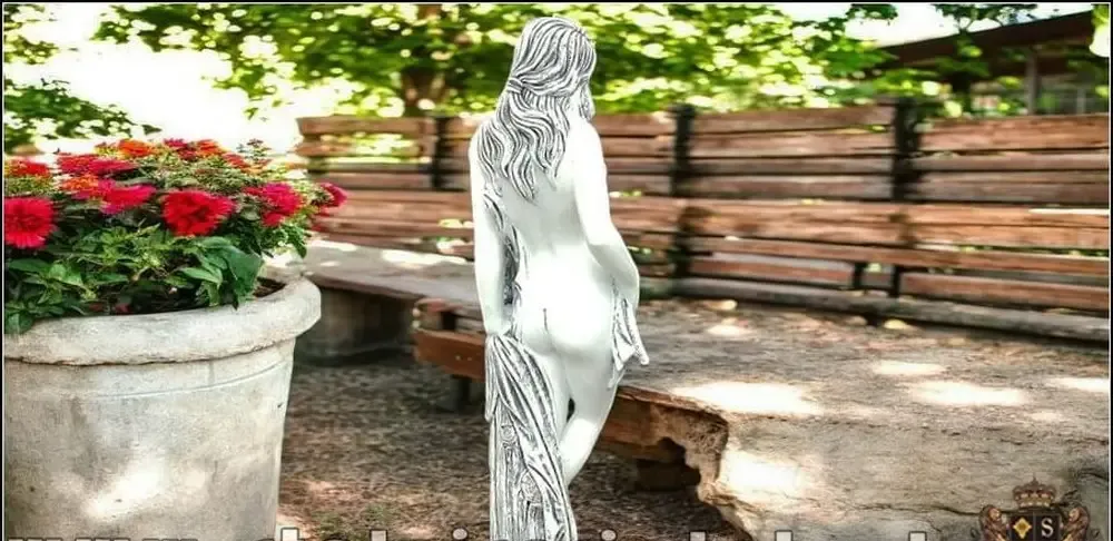Statueta domnita ornament gri model S30