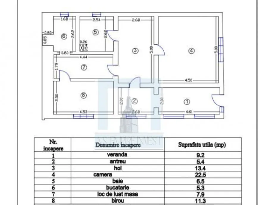 Apartament 3 camere 82 mp utili la casa singur in curte