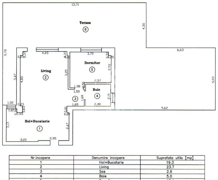 Apartament cu 2 camere terasa 124mp zona Torontalului