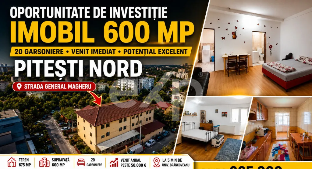Imobil Premium 600 mp Pitesti Nord Ideal pentru Hotel