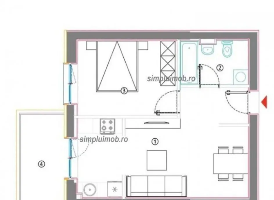 2 Camere Hils Titanium Bloc Nou