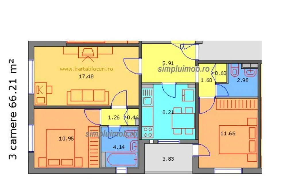 3 camere 3 8 Metrou Piata Sudului Sector 4 Bagdasar