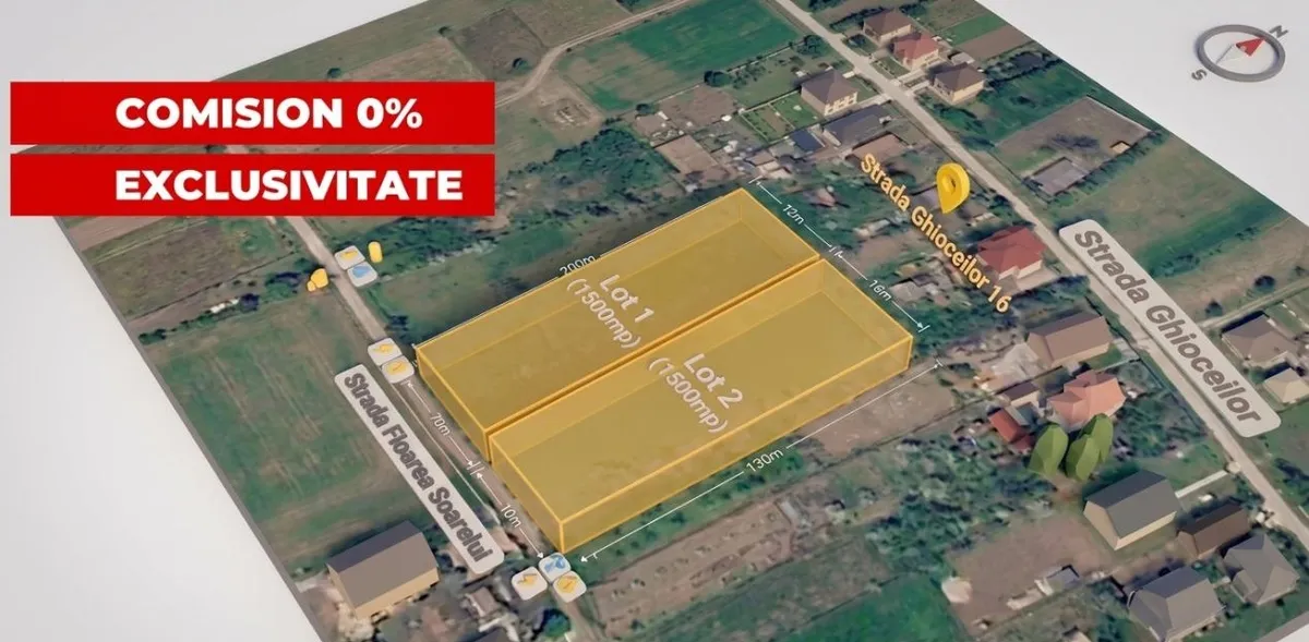 2 Loturi x 1 500 mp sau Domeniu 3 000 mp in Lilieci Sinesti