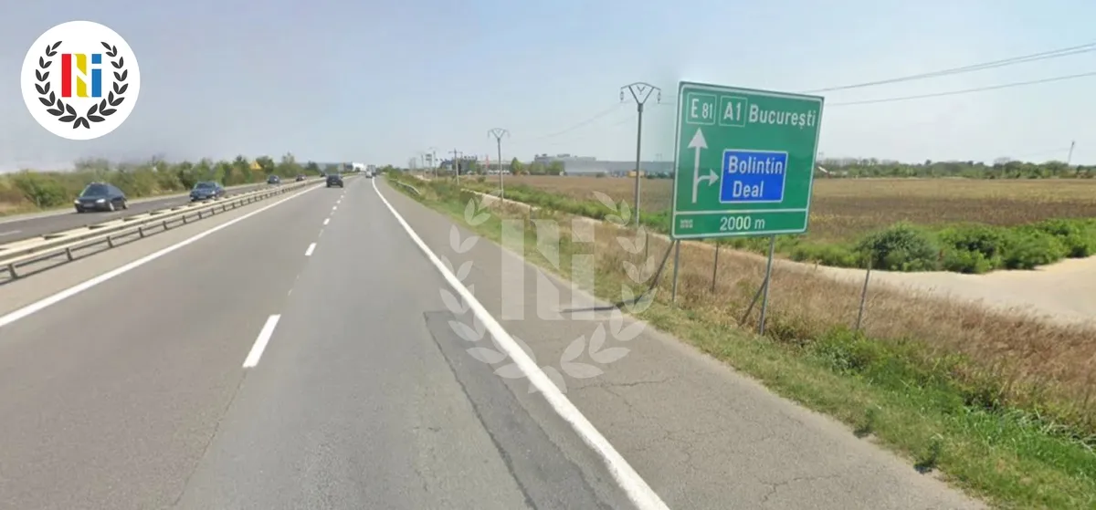 Bolintin Deal A1 Bucuresti Pitesti km 25 teren industrial hale