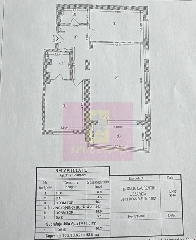Apartament 3 camere Dristor Select Residences Loc parcare inclus